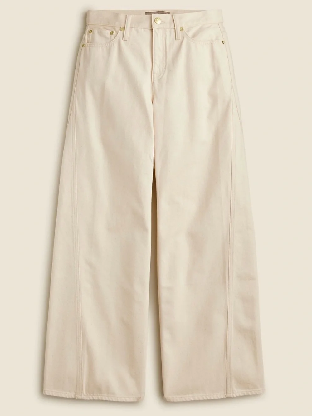 J. Crew Point Sur seamed puddle jean in ecru